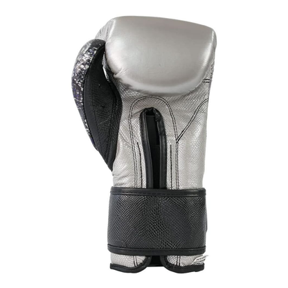 CLETO REYES Silver/Black Steel Snake Boxing Gloves