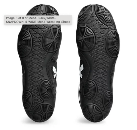 ASICS - Snapdown 4 WIDE Wrestling Shoes - Black/White
