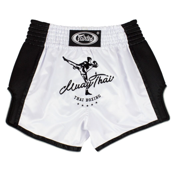 FAIRTEX - BS1707 White Slim Cut Muay Thai Boxing Shorts