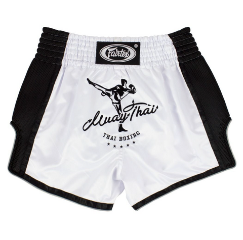 FAIRTEX - BS1707 White Slim Cut Muay Thai Boxing Shorts