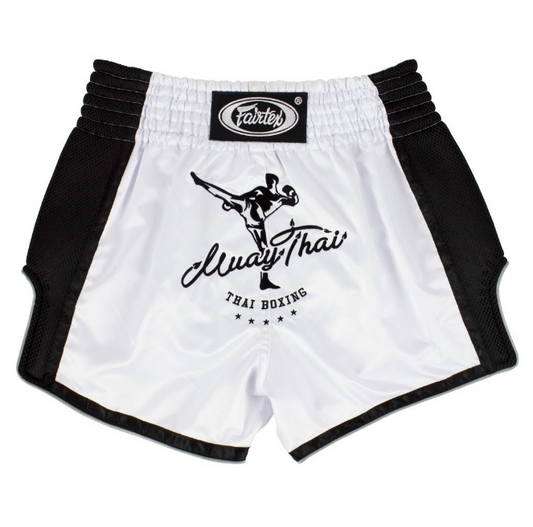 FAIRTEX - BS1707 White Slim Cut Muay Thai Boxing Shorts