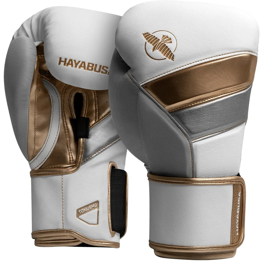 Hayabusa T3 Boxing Gloves White/Gold