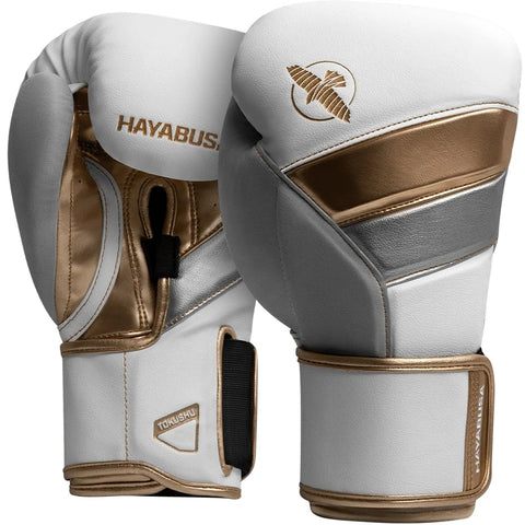 Hayabusa T3 Boxing Gloves White/Gold