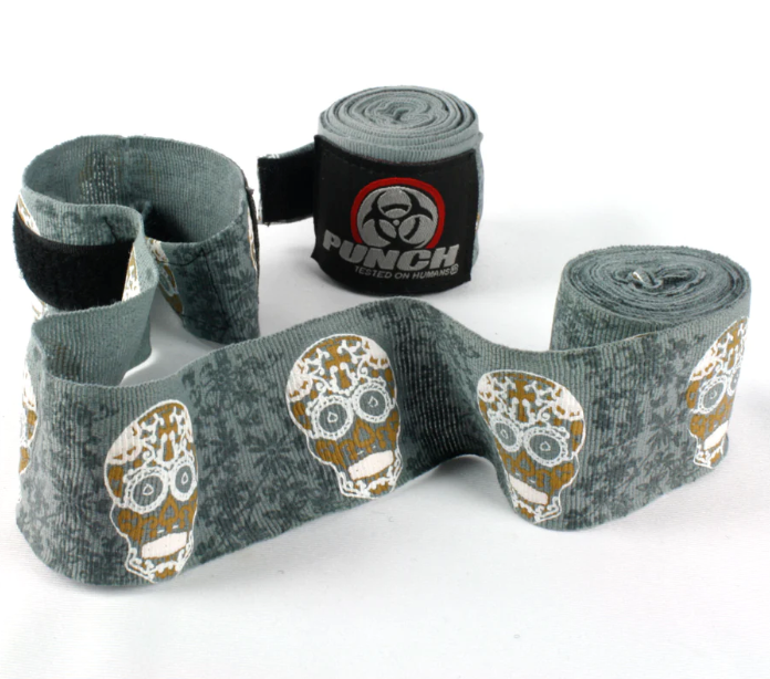 PUNCH - Urban 4.5m Hand Wraps Gold Skull