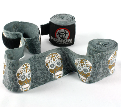 PUNCH - Urban 4.5m Hand Wraps Gold Skull