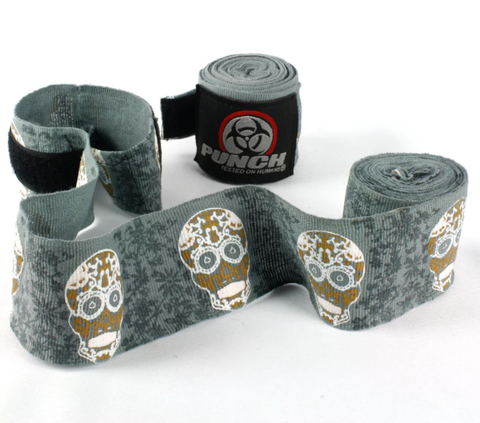 PUNCH - Urban 4.5m Hand Wraps Gold Skull