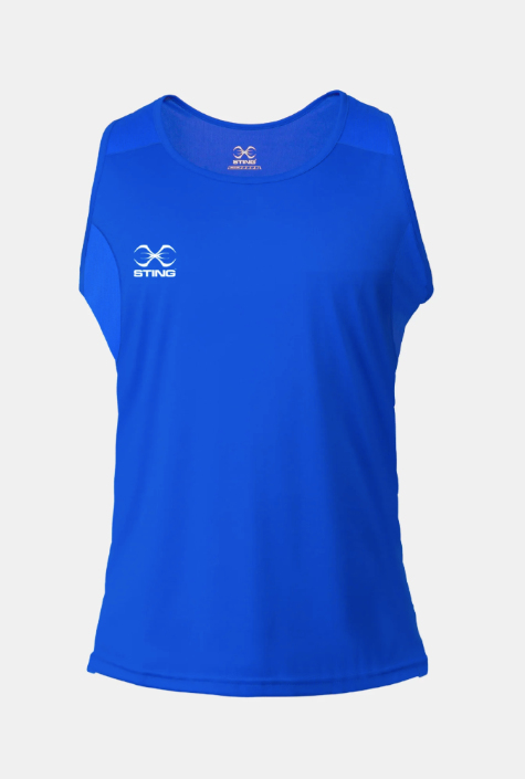 Sting Mens Mettle Boxing IBA Competition Singlet 2.0 Blue