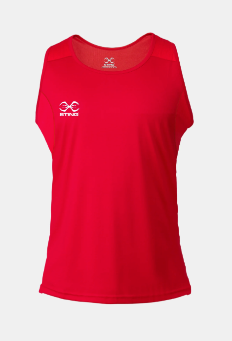 Sting Mens Mettle Boxing IBA Competition Singlet 2.0 Red