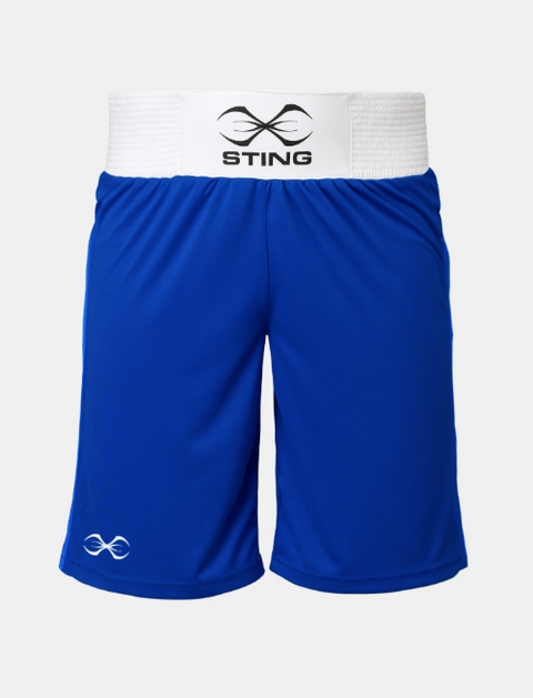 Sting Mens Mettle Boxing IBA Competition Shorts blue