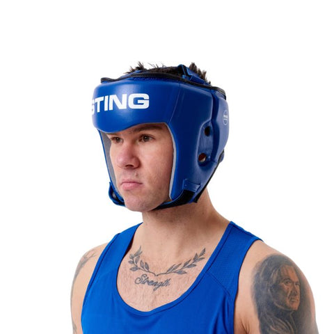 Sting IBA Boxing Competition Head Gear Blue angle