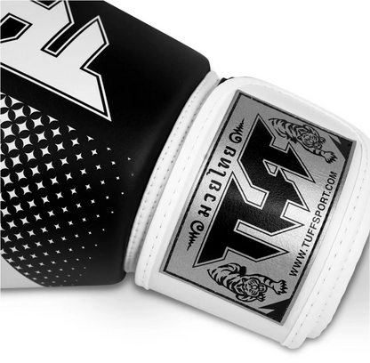 TUFF Black White Muay Thai Boxing Gloves