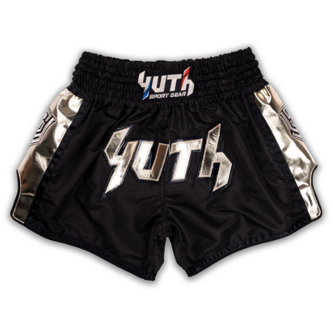 YUTH - Hologram Muay Thai Shorts - Black/Gold